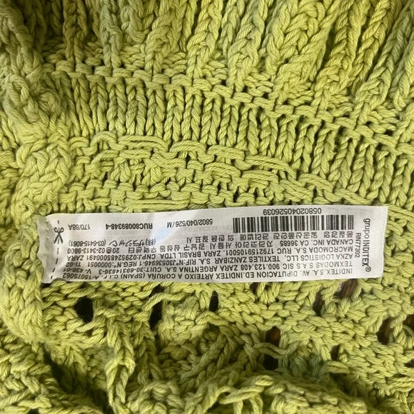 Zara Green Ribbed Cropped Tank Top - Picture 3 of 6